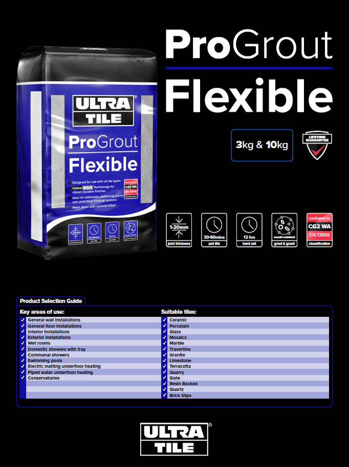 White Ultra Tile Fix ProGrout Flexible Wall & Floor Grout