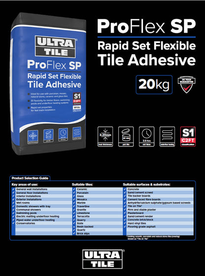 Flexible Rapid Set White Tile Adhesive