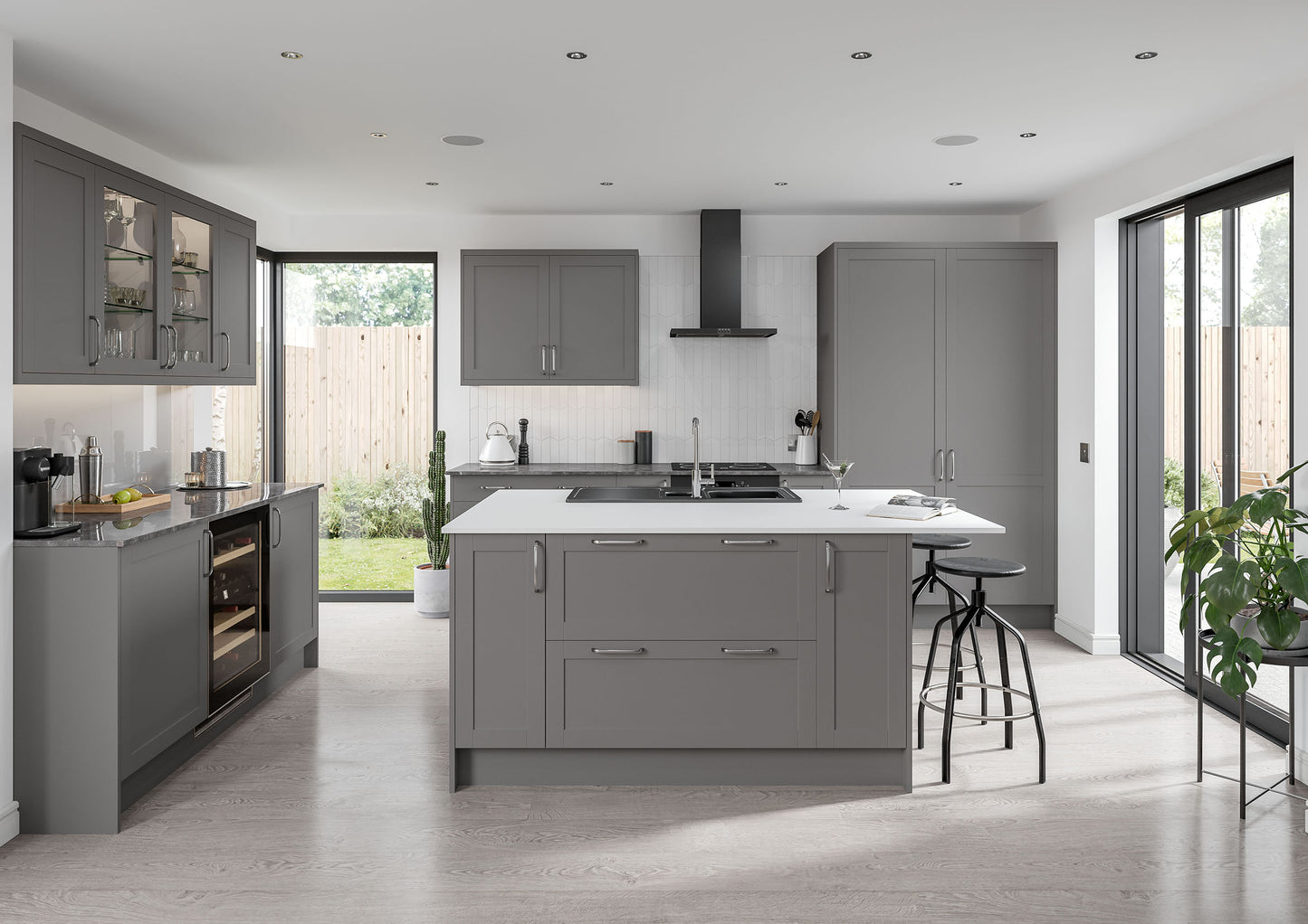 Stratto Dust Grey Smooth Slim Frame Shaker Kitchen Doors & Drawer Fronts