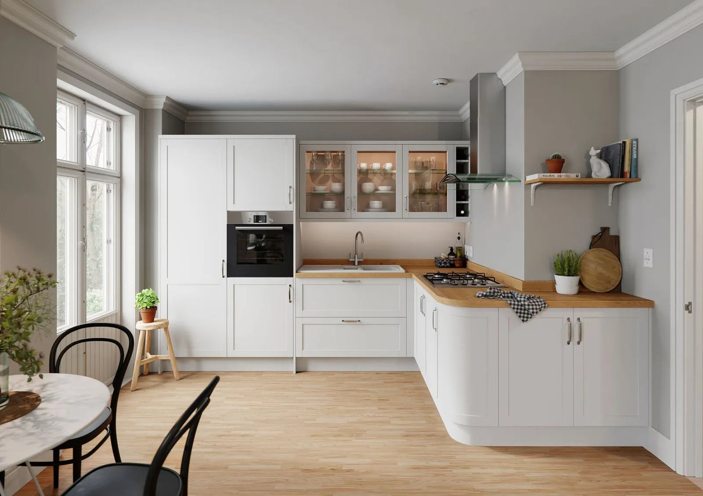 Stratto White Smooth Slim Frame Shaker Kitchen Doors & Drawer Fronts