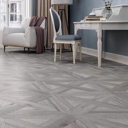 Argyll Grey Oak Parquet Matt Porcelain Floor Tile (Sold per Box)