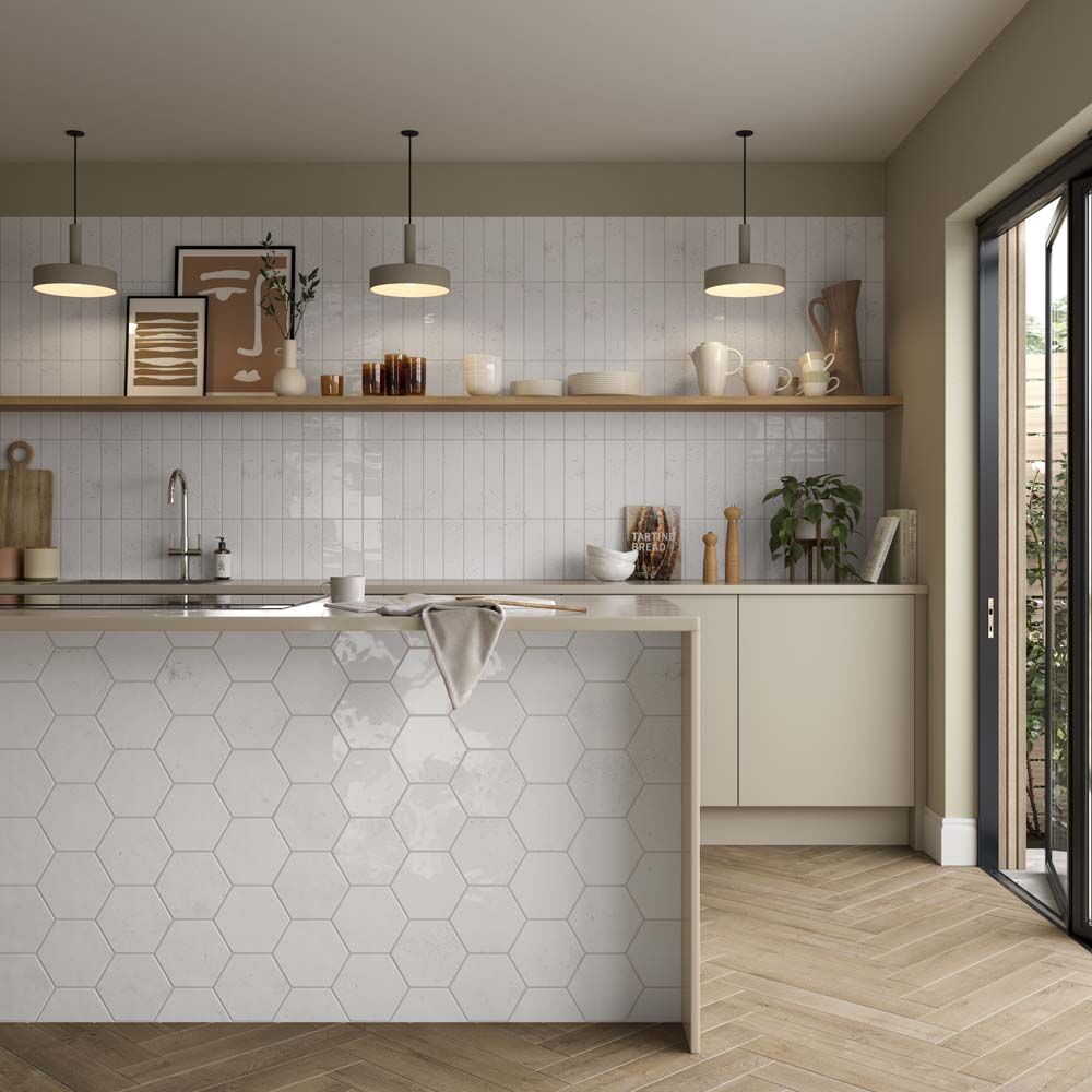 Hope White Gloss Hexagonal Wall Tile