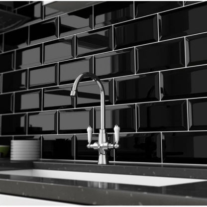 Black Gloss Metro Wall Tile