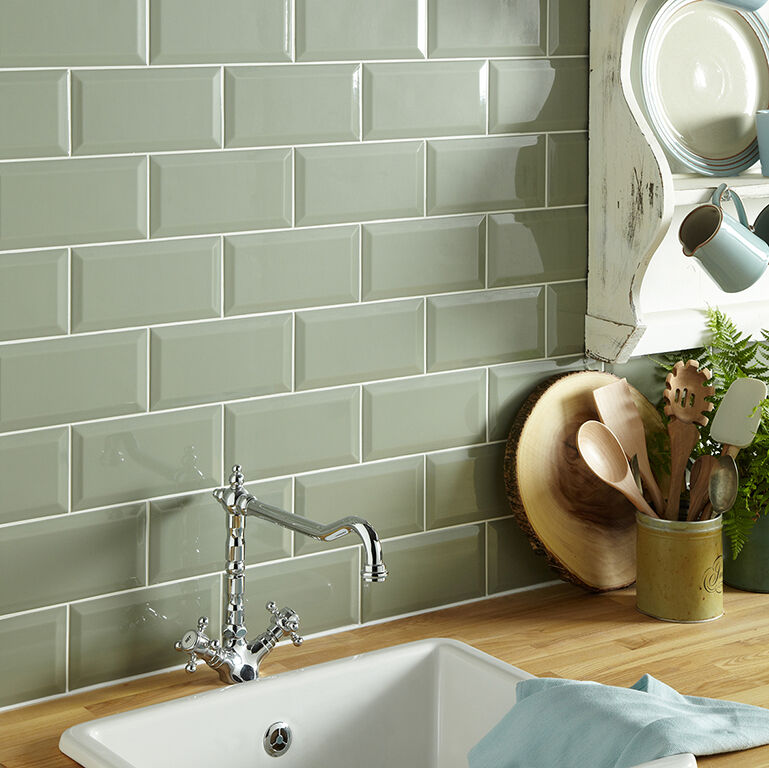 Sage Gloss Metro Wall Tile