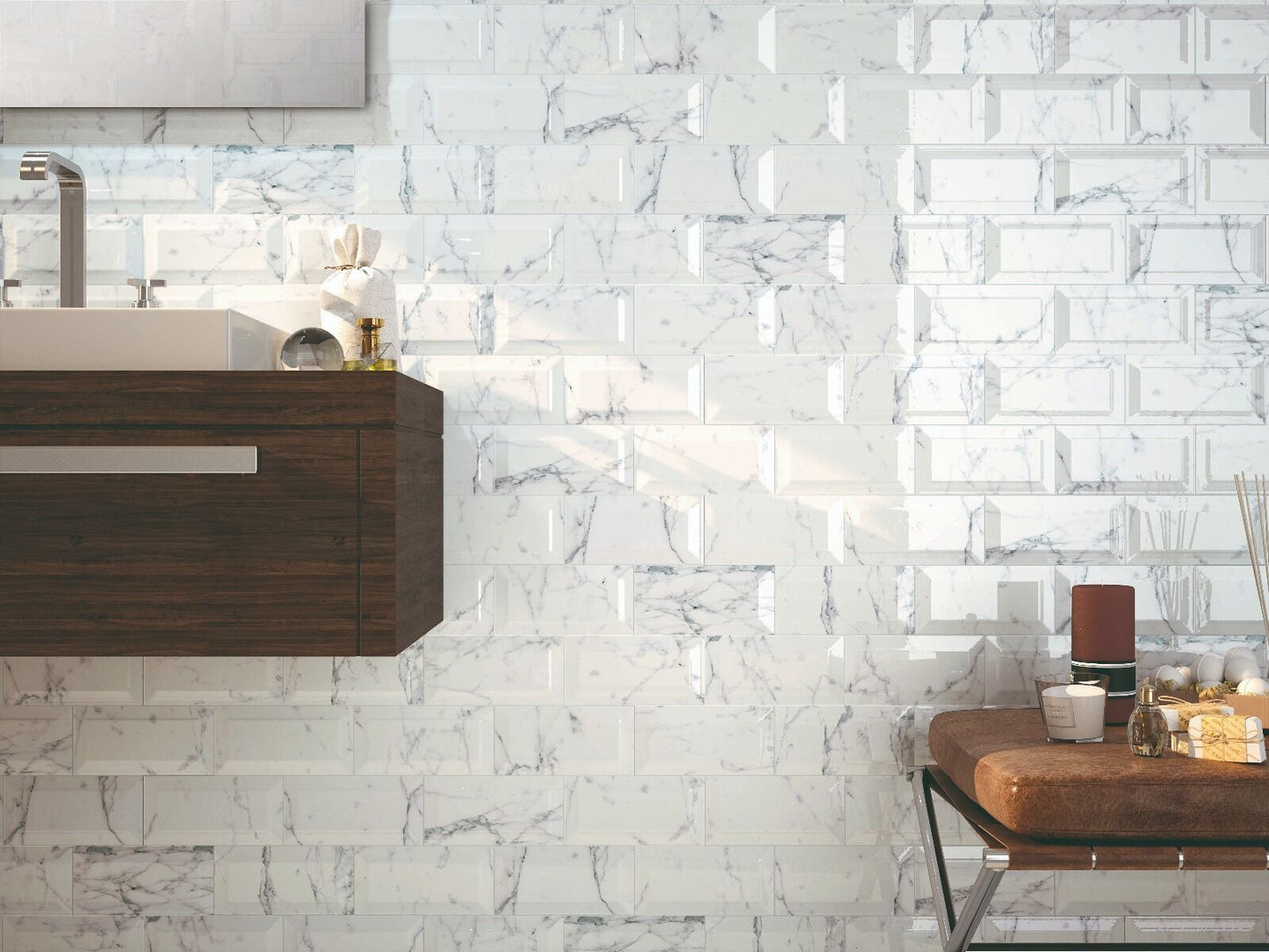 Calacatta Gloss Metro Wall Tile