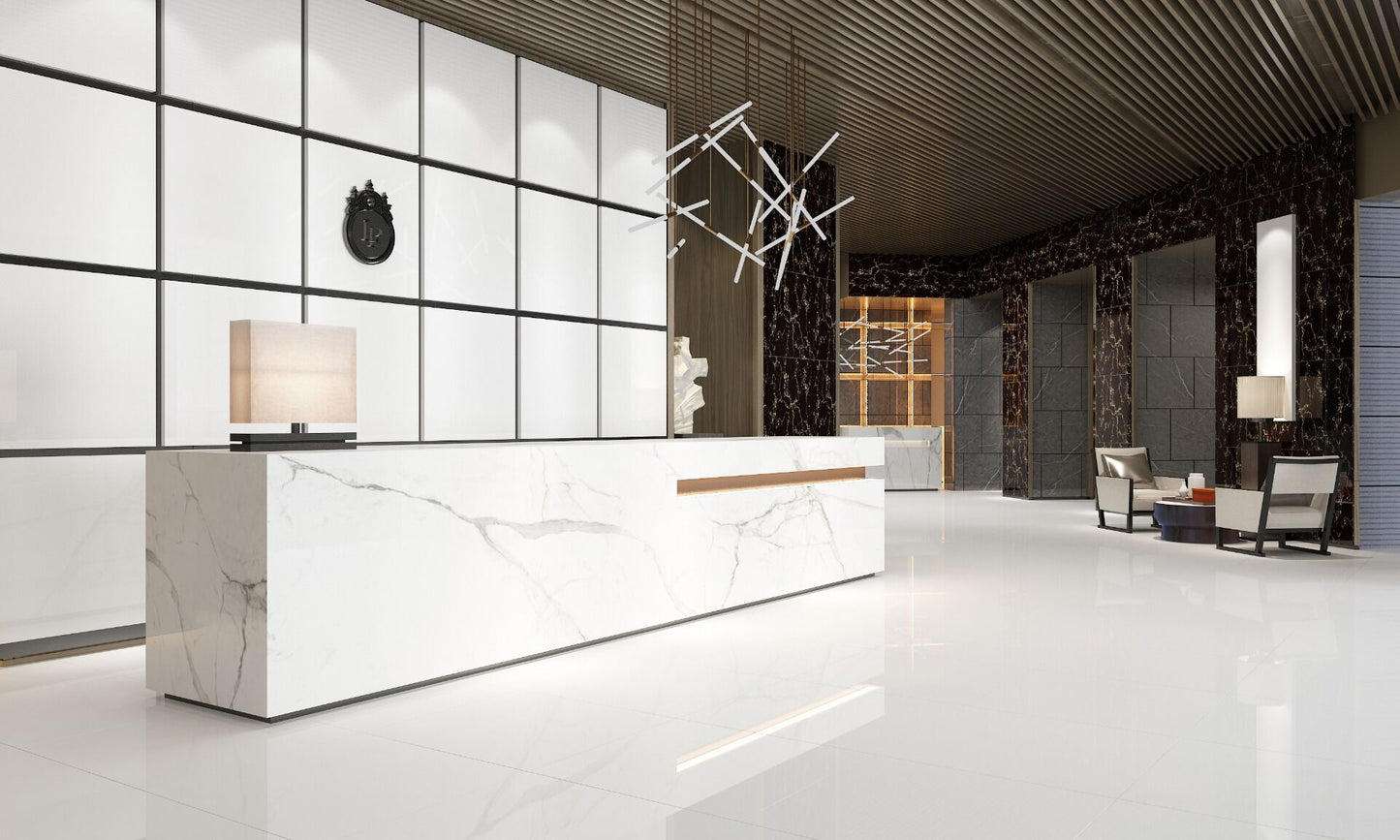 Space White Glazed Porcelain Wall & Floor Tile