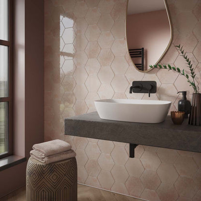 Hope Pink Gloss Hexagonal Wall Tile