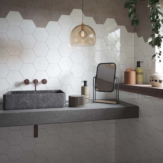 Hope White Gloss Hexagonal Wall Tile