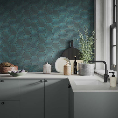 Hope Blue Gloss Hexagonal Wall Tile