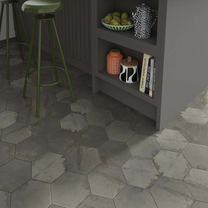 Hexagonal Steel Porcelain Wall & Floor Tile