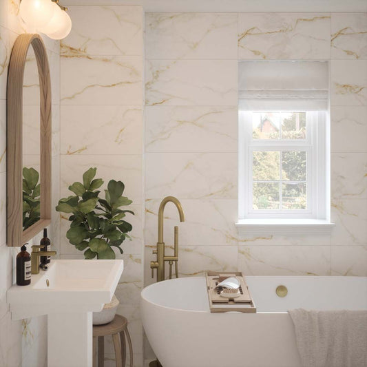 Goldman Matt Ceramic Gold Marble Wall Tile