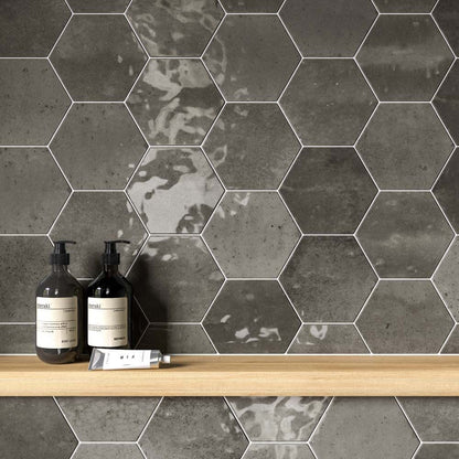 Hope Ash Gloss Hexagonal Wall Tile